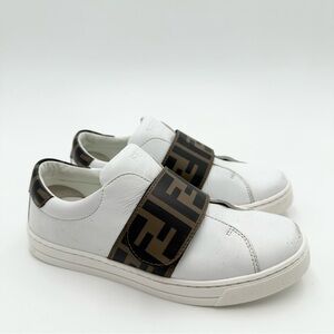 Fendi Monogram FF Nappa leather unisex junior sneakers